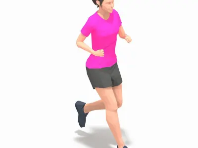 Jogging Exercise Woman Animation  Low-poly 3D model