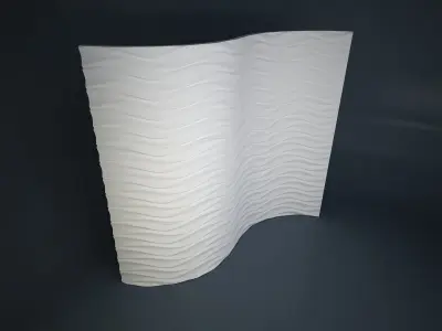 09 WAVES PATTERN WALL Low-poly 3D model
