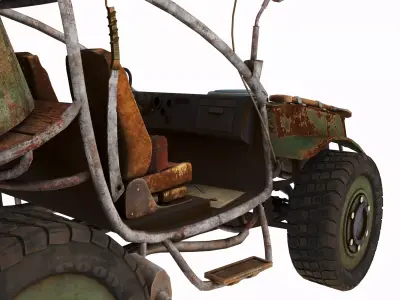 Post-Apocalyptic Buggy Low-poly 3D model