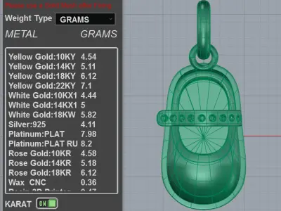 Diamond Mary Jane Pendant 3D print model