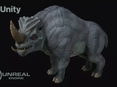 Rhino creature Low-poly 3D model