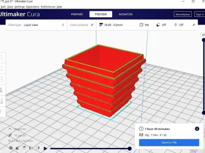 succulent plant pot 37 3D print model