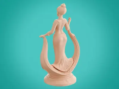 Classic Female Figurine Black Gold Sculpture 3d print ready 3D print model