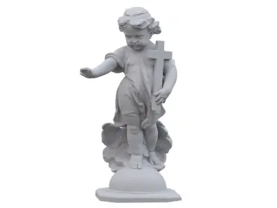 Cemetery Child Statue  Low-poly 3D model
