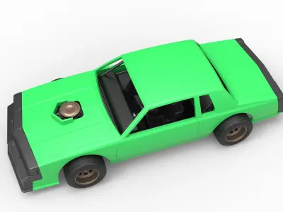 Vintage dirt late model race car Scale 1 to 25 3D print model