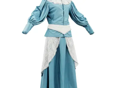 Lace Decorated Dress Belt Low-poly 3D model