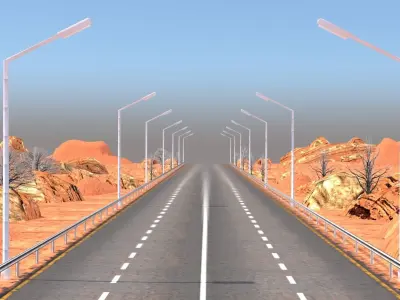 Desert Road Racing Challenge 3D Model Kit 2025 Low-poly 3D model