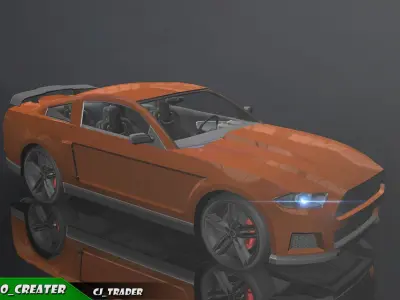 Low-Poly Car Racing  Concept Lowpoly 3D Model Low-poly 3D model