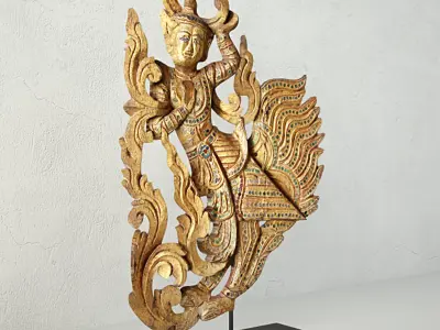 Burmese Carved Angel Fragment 3D model