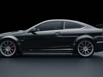 Mercedes Benz C63 AMG Black Series Low-poly 3D model