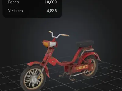 Vintage Motorcycle 3D Model - Low Poly Low-poly 3D model