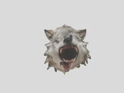 Wolf Head 3D Model Low-poly 3D model