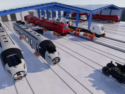 Train Factory 3D model