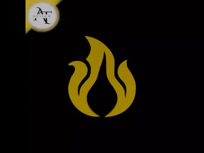 Simple Flame Symbol - 2D Art Free 3D print model 49