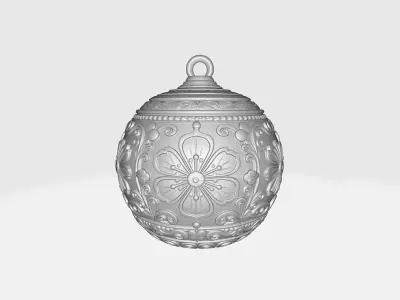 Elegant Ornate Christmas Ornament Decorative Holiday Bauble 3D print model