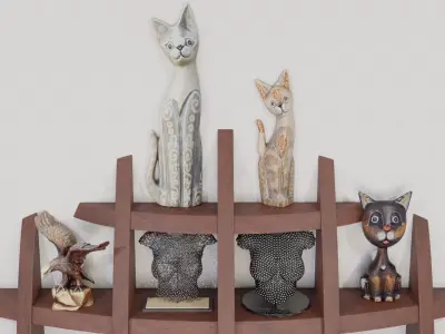 Wooden bookshelf library full with 33 models 3D model