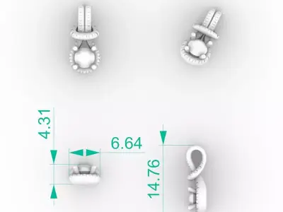 Halo Diamond Drop Pendant  3D print model