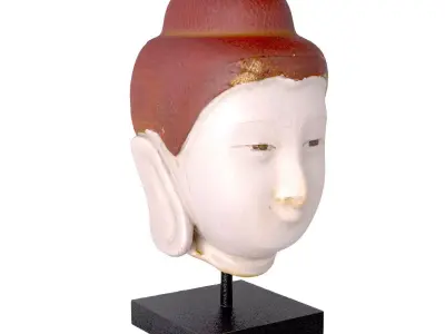 Antique marble Buddha head 3D model