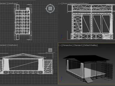 Escenario de conciertos Low-poly 3D model
