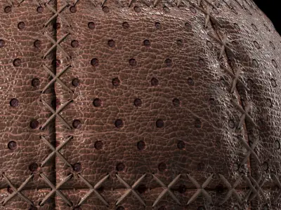 Leather Materials 36- Stitched Leather By Sbsar Texture