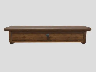 Wall Shelf 2 With Drawer Low-poly 3D model