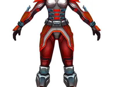 Low Poly  Cyborg Trooper Low-poly 3D model