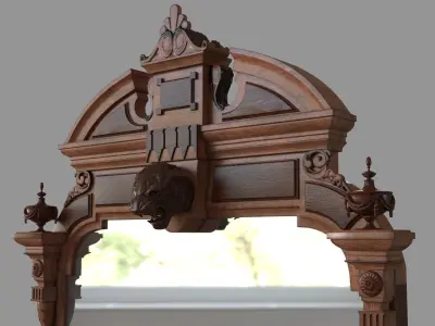 Antique Wood Dressing Table 3D model