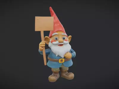 Garden Gnome Low-poly 3D model