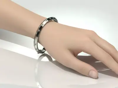 The Noir Bangle Bracelet jewelry 3D model - for Her 3D print model