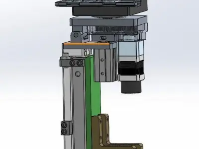 Tilting assembly with combined cylinder and rotation 3D model