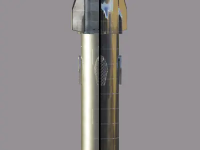 Starship and Super Heavy booster SpaceX 3D model