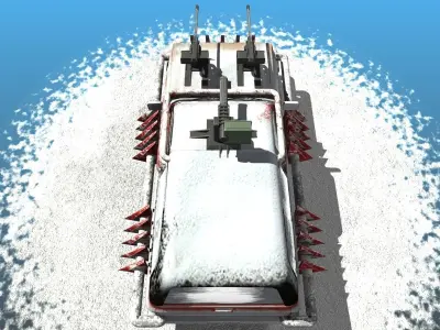 Offroad battle car 01 Low-poly 3D model