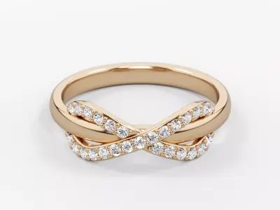 Infinity ring with stones finger size 10 3D print model