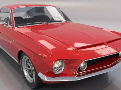 Mustang GT 350 1968 High Poly 3D model