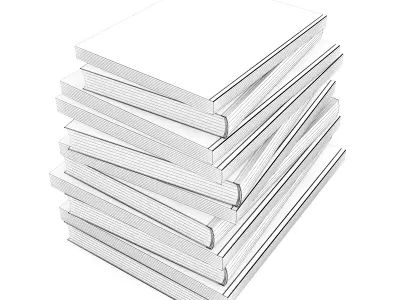 Books Set stack of 3D model