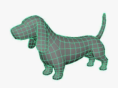 Low Poly Basset Hound Low-poly 3D model