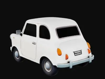 RetroMini car Low-poly 3D model