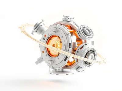 Futuristic Engine Core Model Pack for Scifi Applications Low-poly 3D model