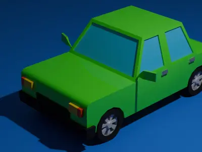 low poly car Low-poly 3D model