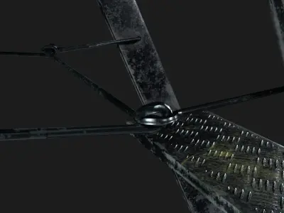 Stepladder metal step stool Low-poly 3D model