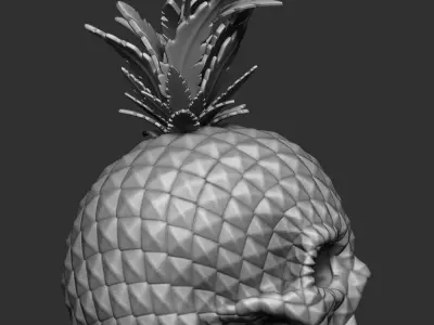 Pineapple skull 3D print model