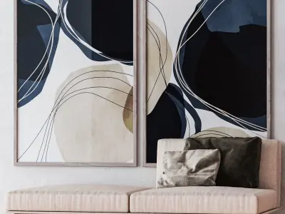 Set of large wall paintings  567 3D model