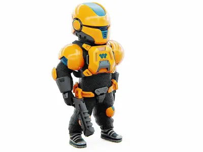 TOON TROOPER AHILON Rigged for Unreal Engine - Unity - MIXAMO 3D model