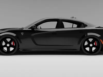 Dodge Charger with interior 3D model