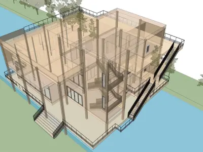 Office in the pond 3D model