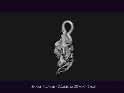 Snake Flower - Scabiosa 3D print model