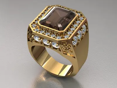 Signet men ring 3D print model