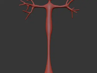 Branching bronze sculpture of woman holding branches 3D model