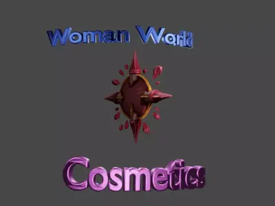  Woman World Cosmetics logo Low-poly 3D model
