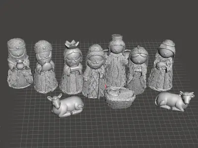 NATIVITY FULL SET 11 FIGURES MODEL CHRISTMAS ORNAMENT FAMILY 3D print model